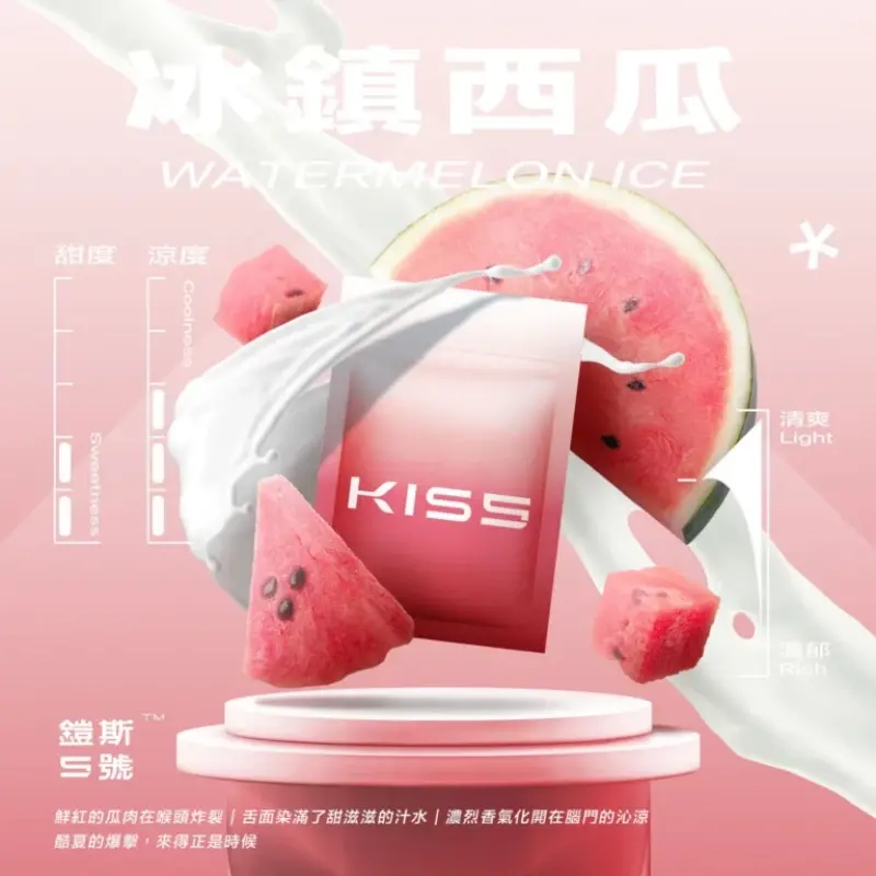 KISS-鎧斯5號一代煙彈-冰鎮西瓜.webp - BA Elf Bar 台灣電子煙專賣店|正品煙彈・電子霧化器