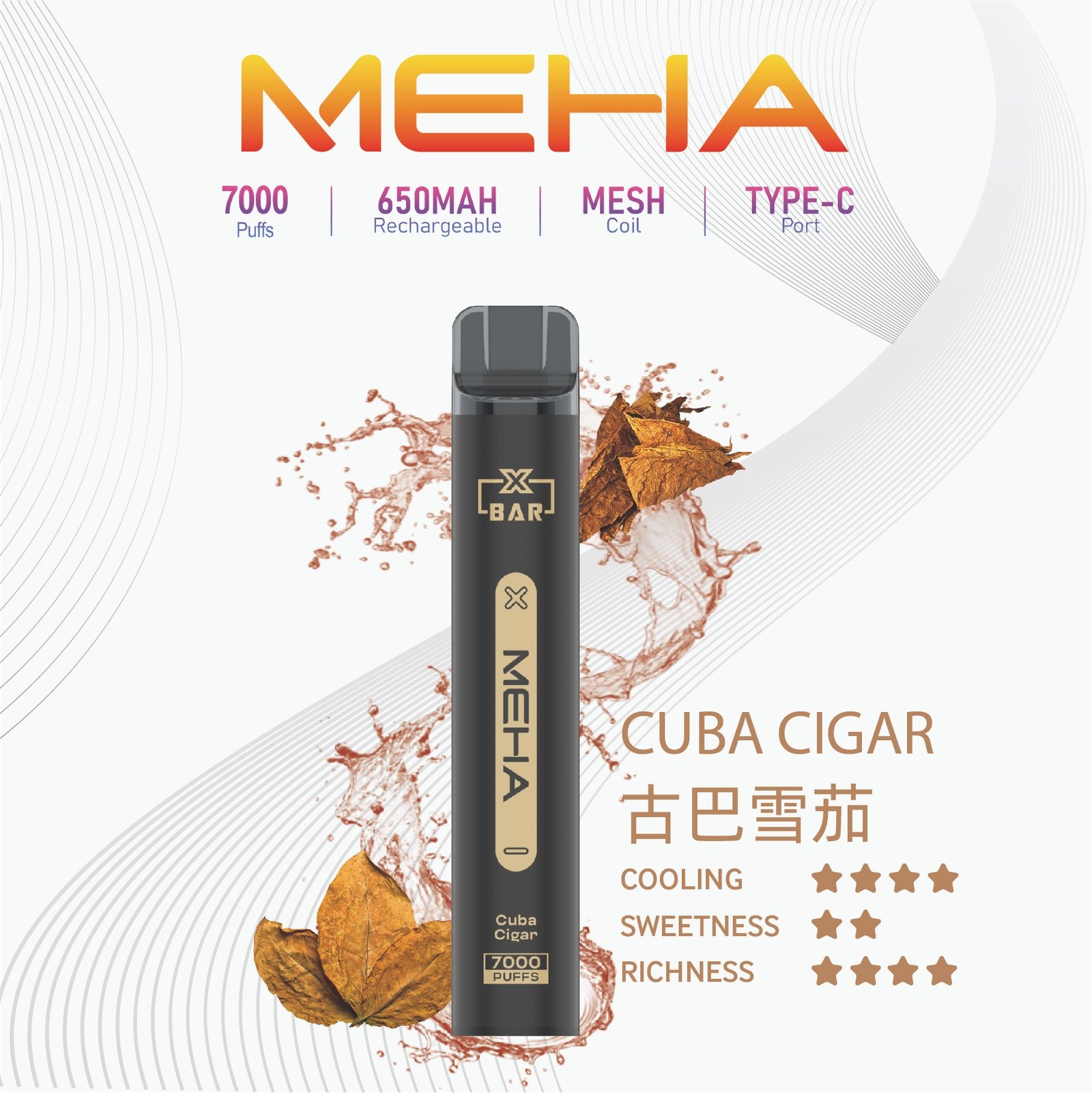MEHA-XBAR小黑條7000口拋棄式-1.jpg - BA Elf Bar 台灣電子煙專賣店|正品煙彈・電子霧化器