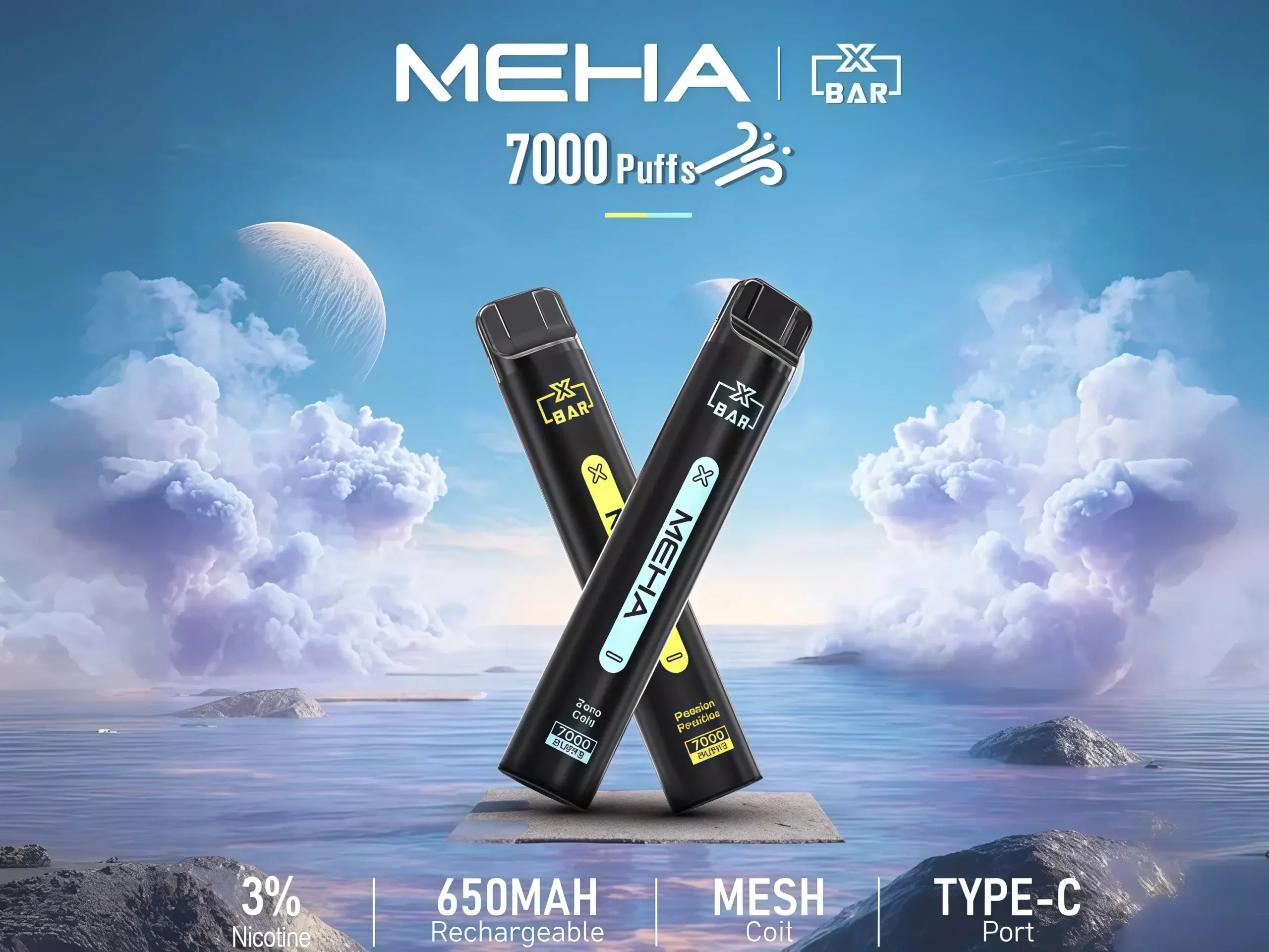 MEHA-XBAR小黑條7000口拋棄式電子煙16種口味魅嗨一次性電子菸650mAh可充電-MESH霧化芯-台灣現貨_副本-scaled - BA Elf Bar 台灣電子煙專賣店|正品煙彈・電子霧化器